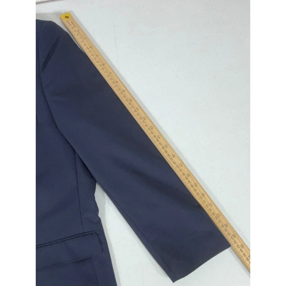 SuitShop Blazer 46S Navy Blue Slim Fit Stretch Two-Button Suit Jacket READ